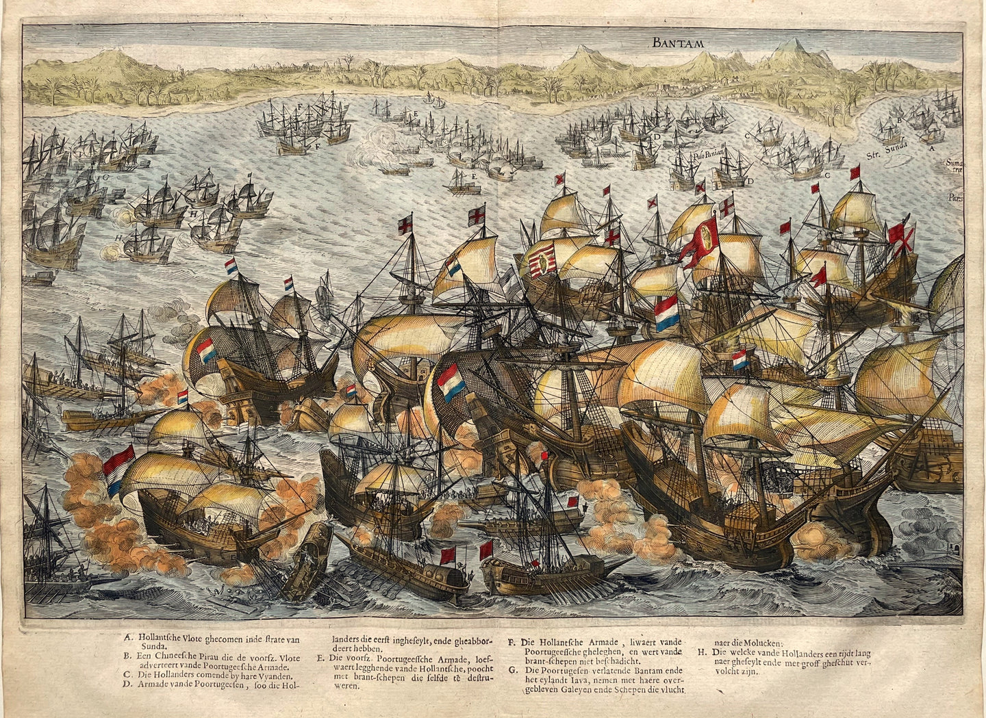 Indonesië Banten (Bantam) Indonesia Naval Battle of Bantam in 1601 - JJ Orlers & H van Haestens - 1610