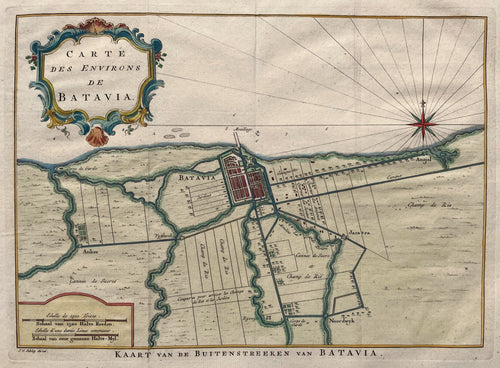 Indonesië Batavia (Jakarta) en omgeving Indonesia - J van der Schley / E van Harrevelt - 1772