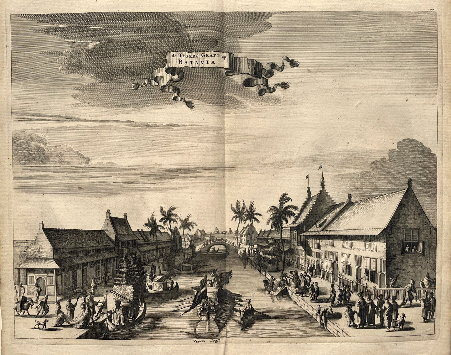 Indonesië Batavia Tijgersgracht Jakarta Indonesia - J Nieuhof - 1682