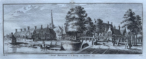 Benschop Gezicht op het dorp - H Spilman - ca. 1750