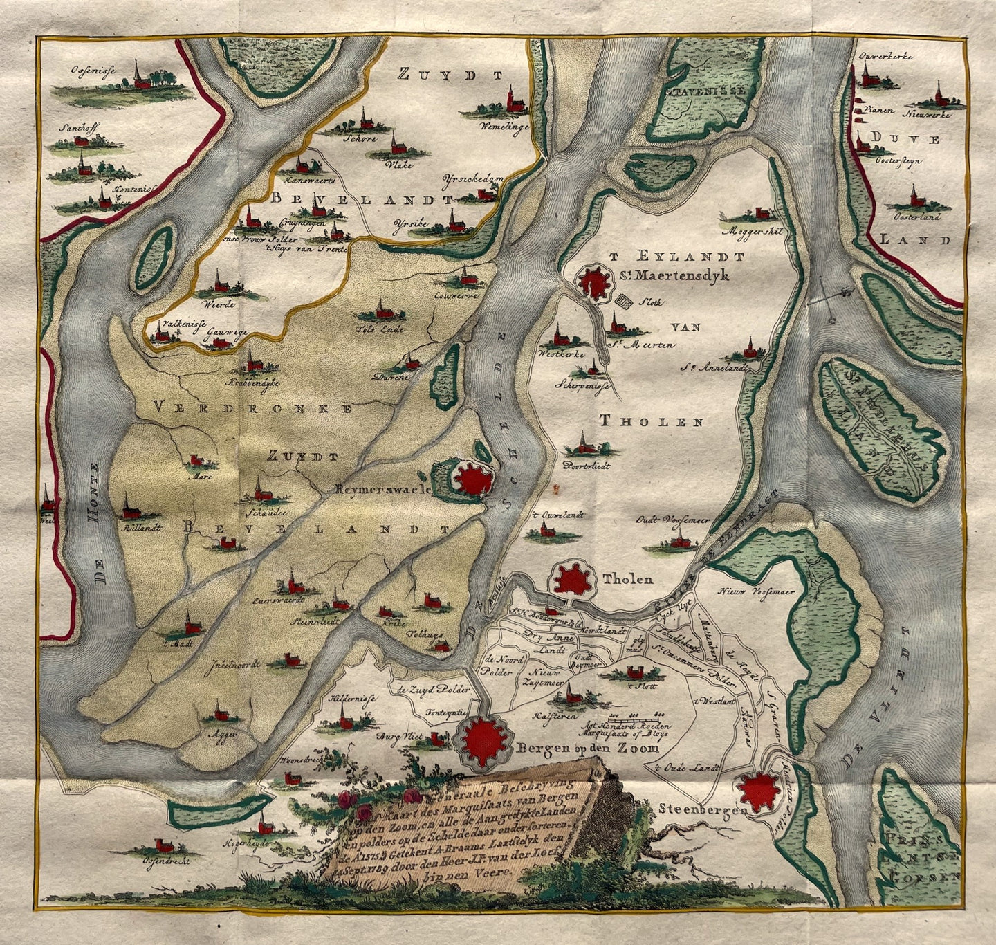 Zuid-Beveland Reimerswaal Tholen Bergen op Zoom - A Braams / J Ermerins - 1780