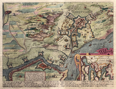 Bergen op Zoom en omgeving tijdens beleg 1622 - Abraham Hogenberg / Caspar Ens - 1627