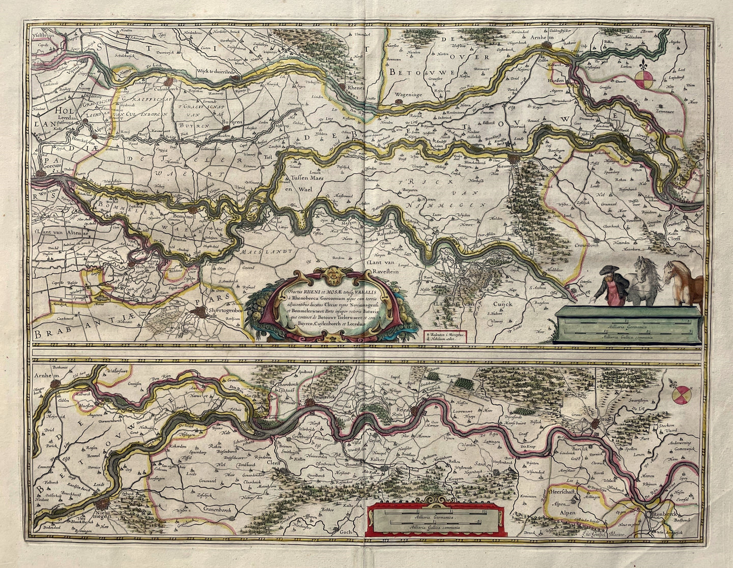 Gelderland Betuwe en Rijk van Nijmegen Rivierengebied - WJ en J Blaeu - 1642