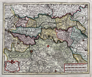 Gelderland Betuwe en Rijk van Nijmegen - H de Leth - 1740