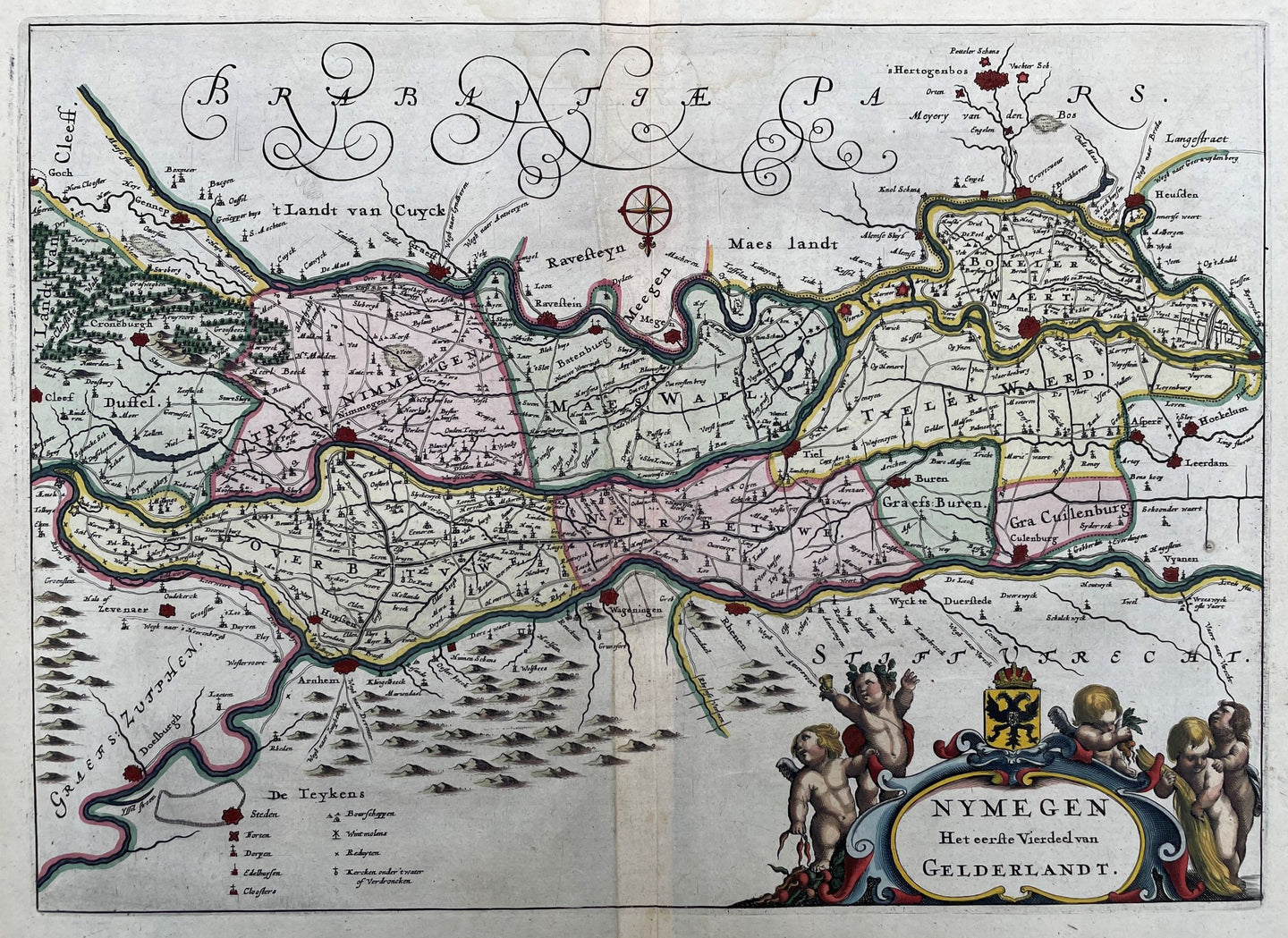 Gelderland Betuwe en Rijk van Nijmegen - N Geelckerken / J van Biesen - 1654