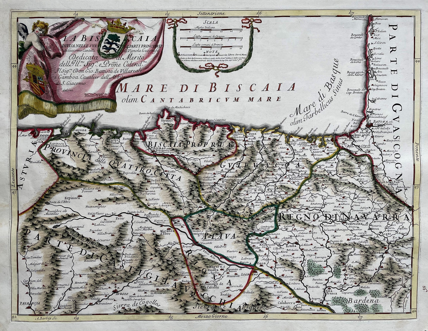 Spanje Noord-Spanje Northern Spain - Giacomo Giovanni Rossi / Giacomo Cantelli da Vignola - 1696