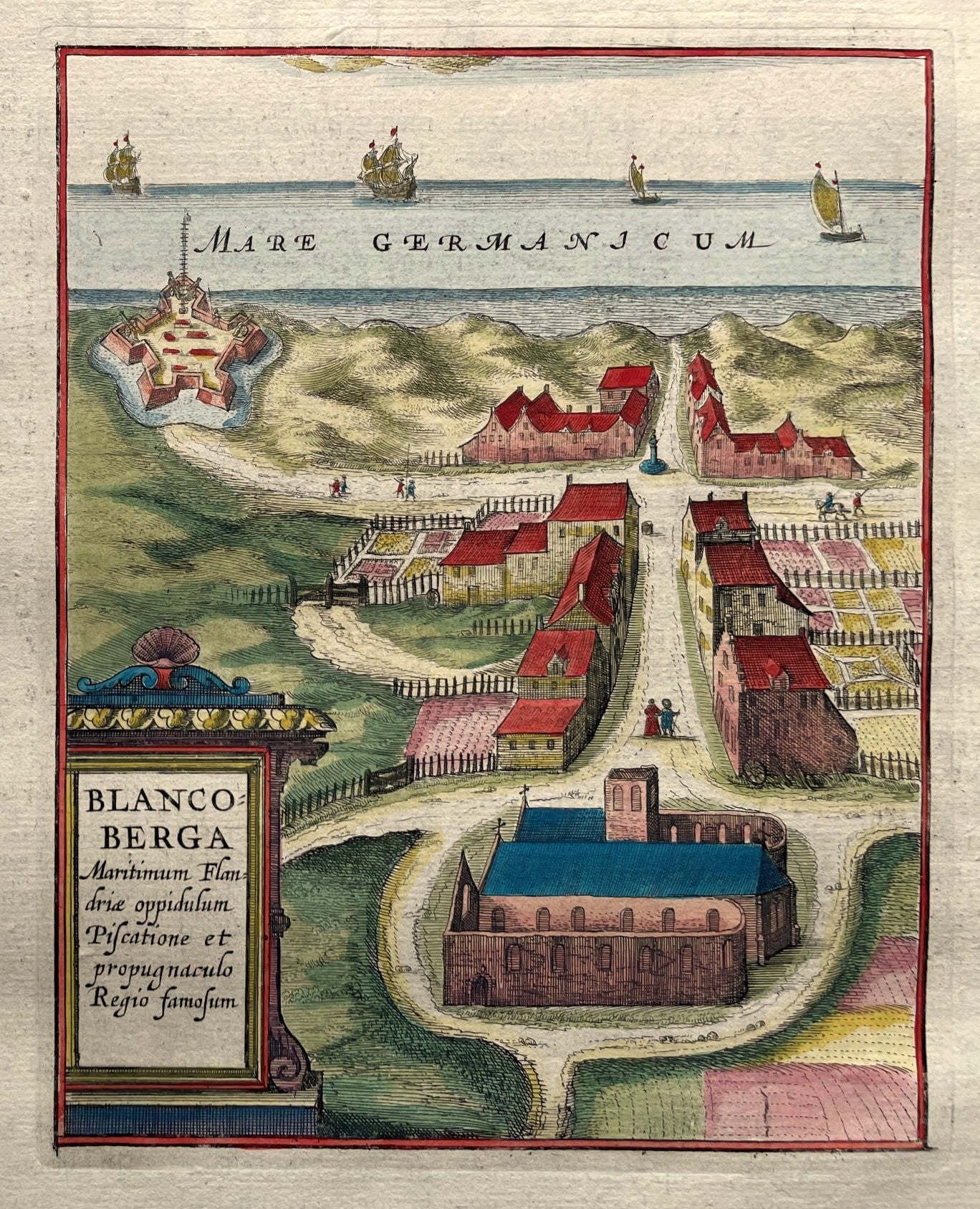 België Blankenberge Vogelvluchtperspectief - J Blaeu - 1649