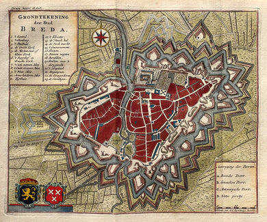 Breda Stadsplattegrond - I Tirion - 1740