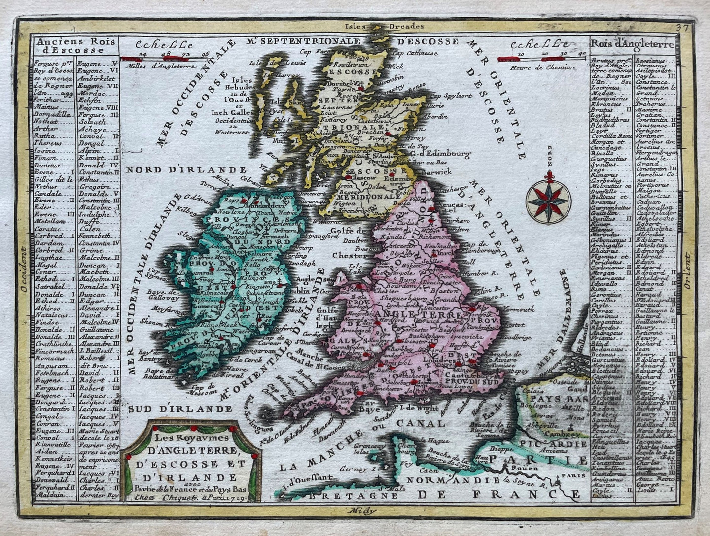 Groot Brittannië Ierland British Isles Great Britain Ireland - Jacques Chiquet - 1719
