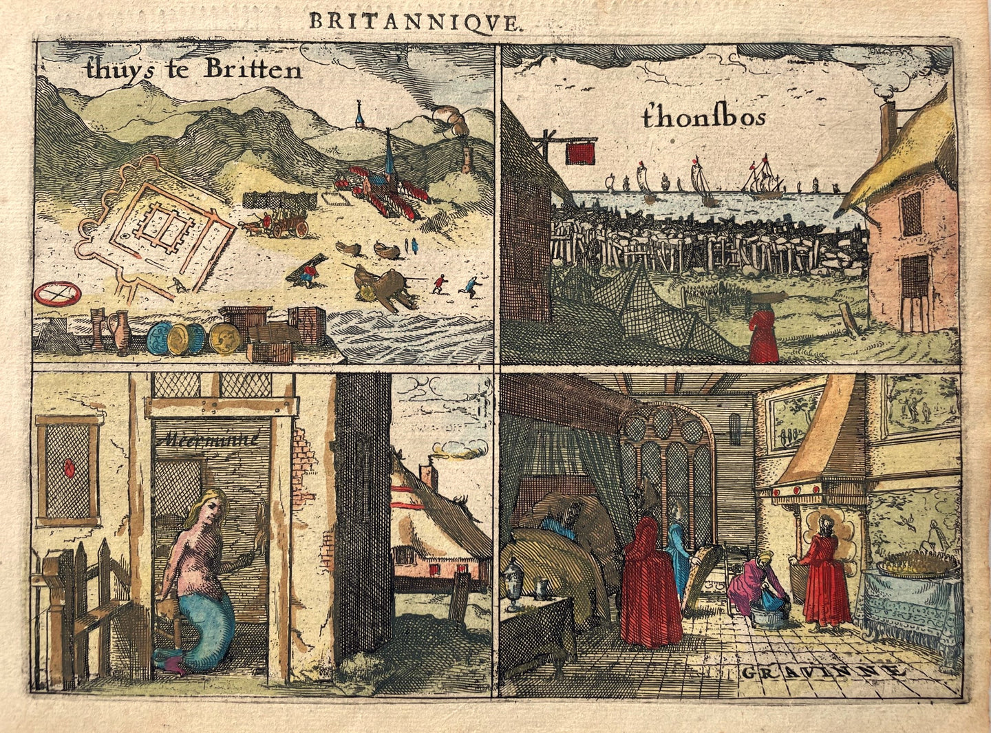 Katwijk aan Zee Huys te Britten - J Jansz / L Guicciardini - 1613