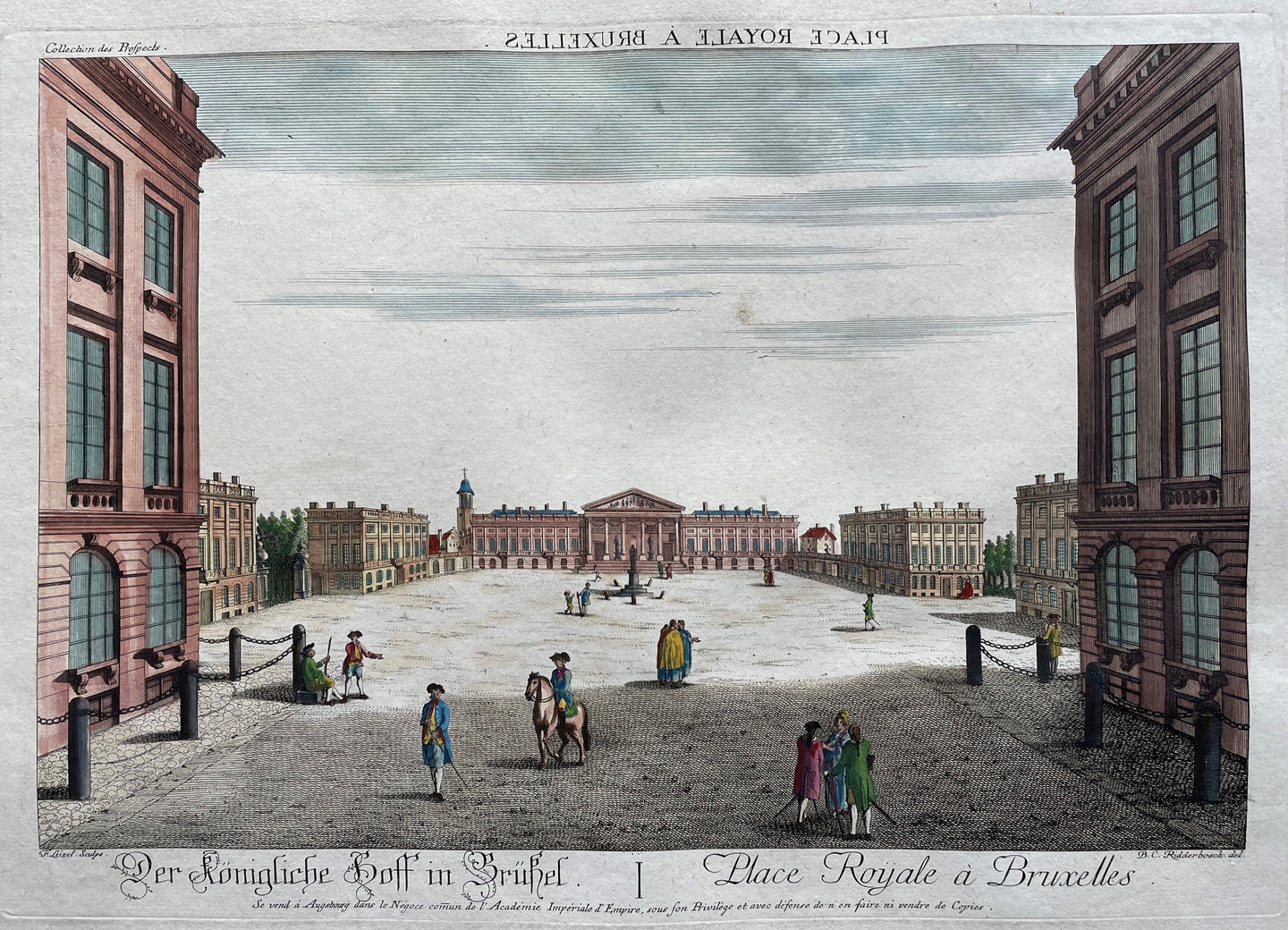 België Brussel Koningsplein Belgium - BF Leizelt - circa 1780