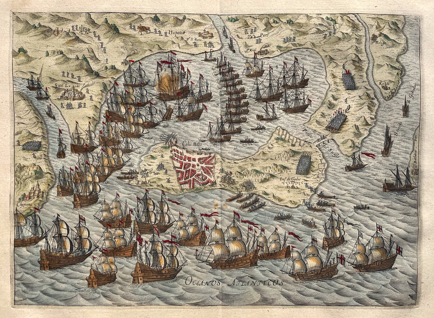 Spanje Cadiz Battle 1596 Spain - JJ Orlers & H van Haestens - 1610