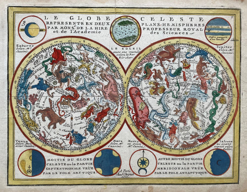 Sterrenkaart Celestial map - Jacques Chiquet - 1719
