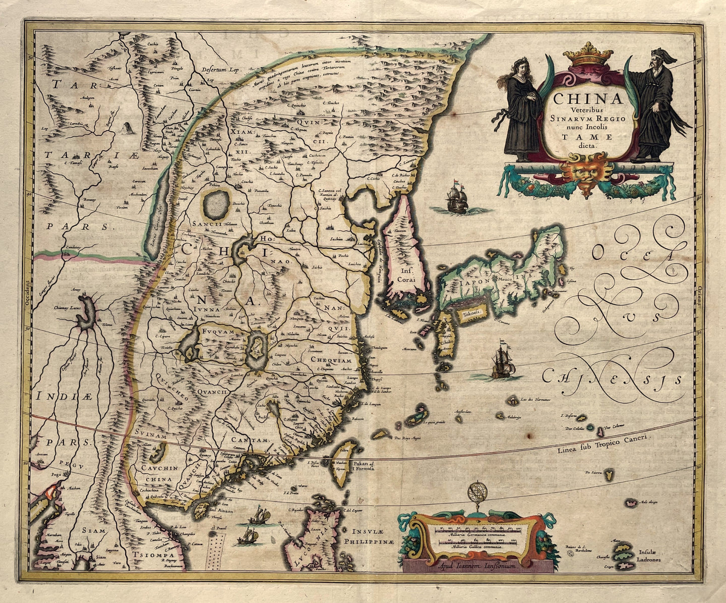 China Korea Japan - J Janssonius - 1638