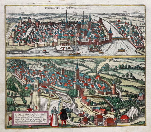 Zwitserland Sankt Gallen Duitsland Konstantz Germany Switzerland - G Braun & F Hogenberg / J Janssonius - 1657