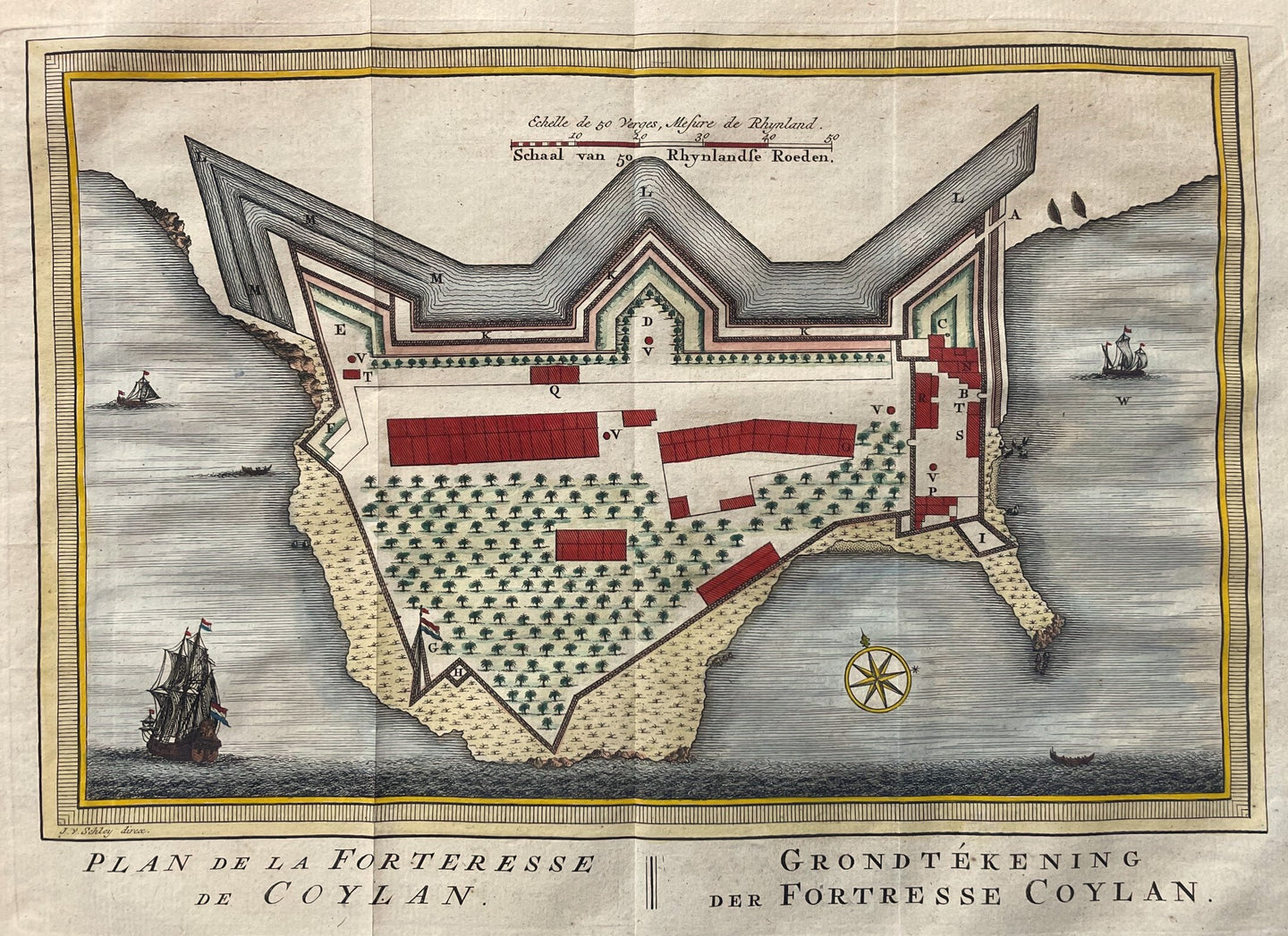 India Kollam (Coylan) - J van der Schley / JN Bellin - ca. 1757