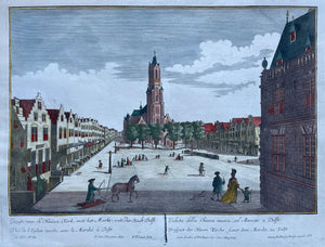Delft Markt Nieuwe Kerk - BF Leizelt / GB Probst - circa 1765