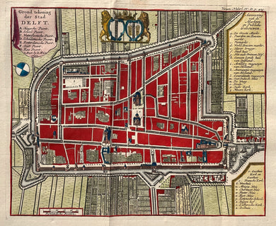 Delft Stadsplattegrond - I Tirion - 1742