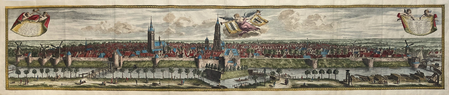 Delft Imposant aanzicht van de stad - C Decker / R Boitet - 1729