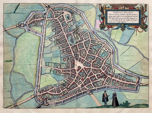 Den Bosch Stadsplattegrond van 's-Hertogenbosch - G Braun & F Hogenberg - 1590