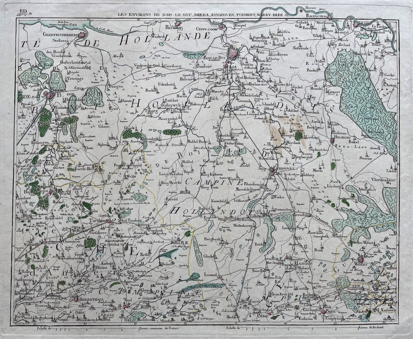 Brabant Eindhoven 's-Hertogenbosch Weert Tilburg Breda Herentals Turnhout Geel - JB de Bouge - circa 1787