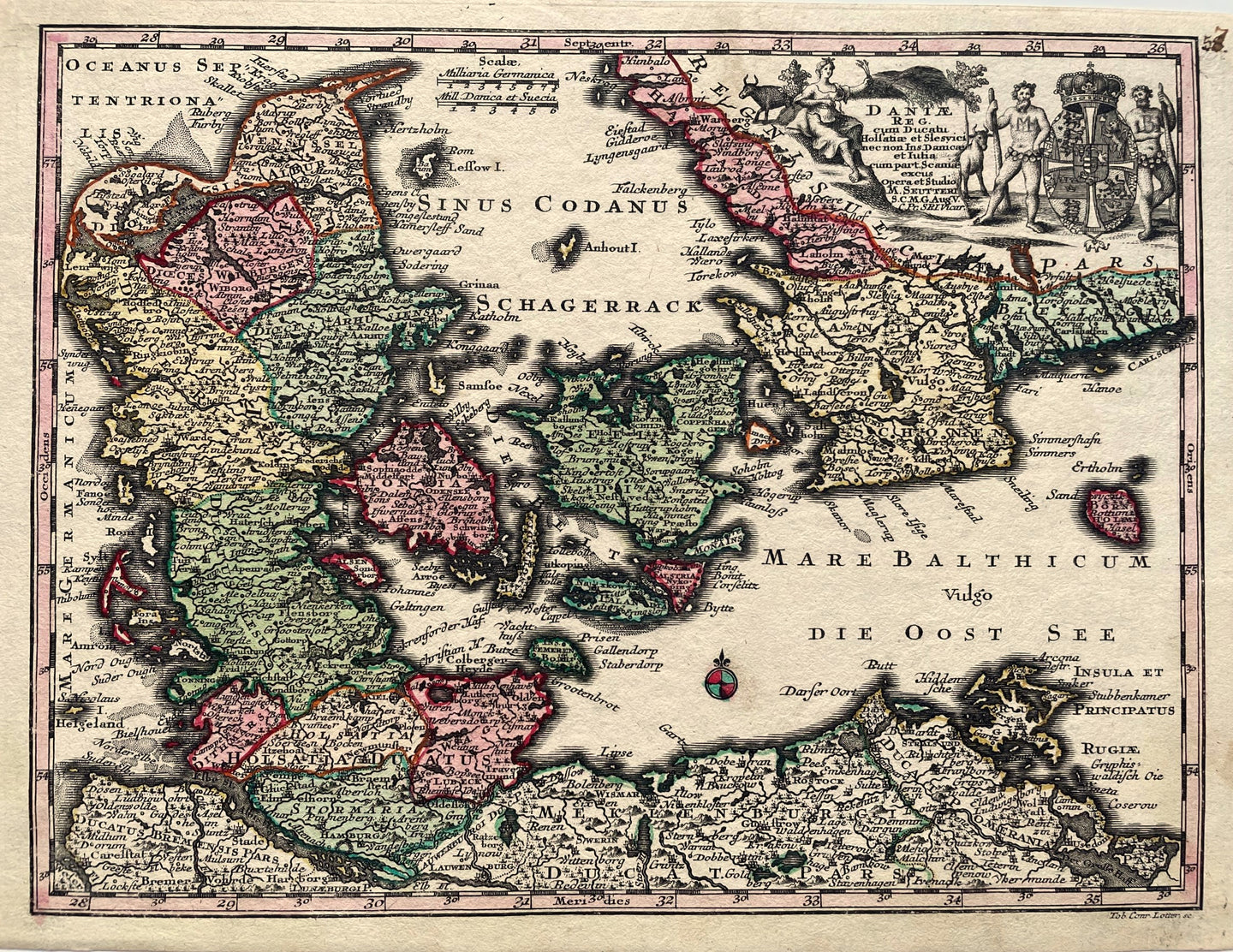 Denemarken Denmark - M Seutter TC Lotter - circa 1745