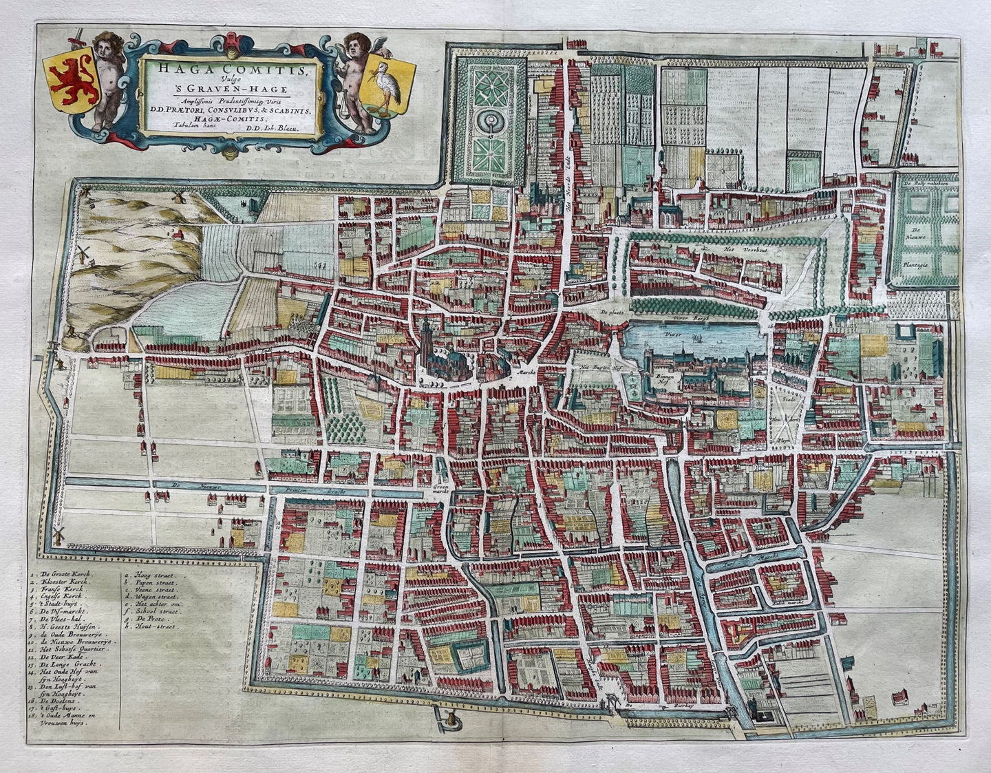 Den Haag Stadsplattegrond in vogelvluchtperspectief van 's-Gravenhage - Joan Blaeu - 1649