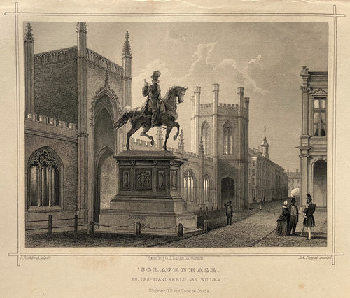 Den Haag 's- Gravenhage Ruiterstandbeeld van Willem I - JL Terwen / GB van Goor - 1858
