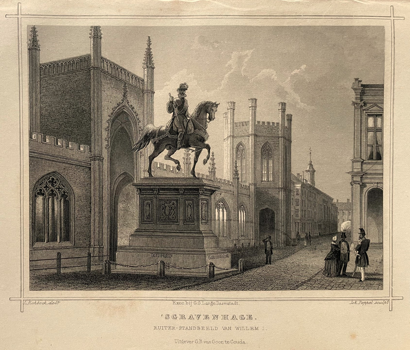Den Haag 's- Gravenhage Ruiterstandbeeld van Willem I - JL Terwen / GB van Goor - 1858