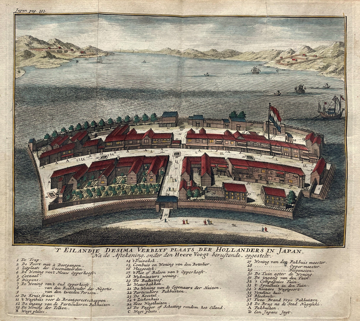 Japan Dejima Deshima - I Tirion - 1736