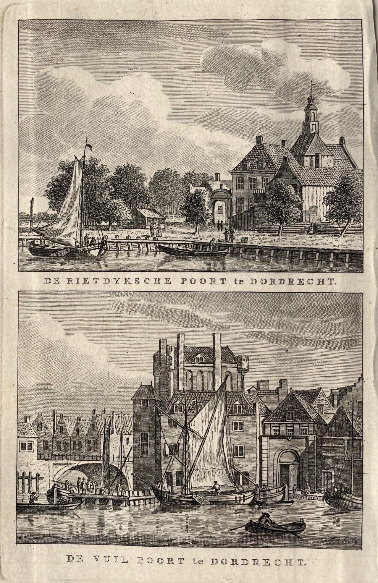 Dordrecht Rietdijkse poort en Vuilpoort - KF Bendorp - 1793