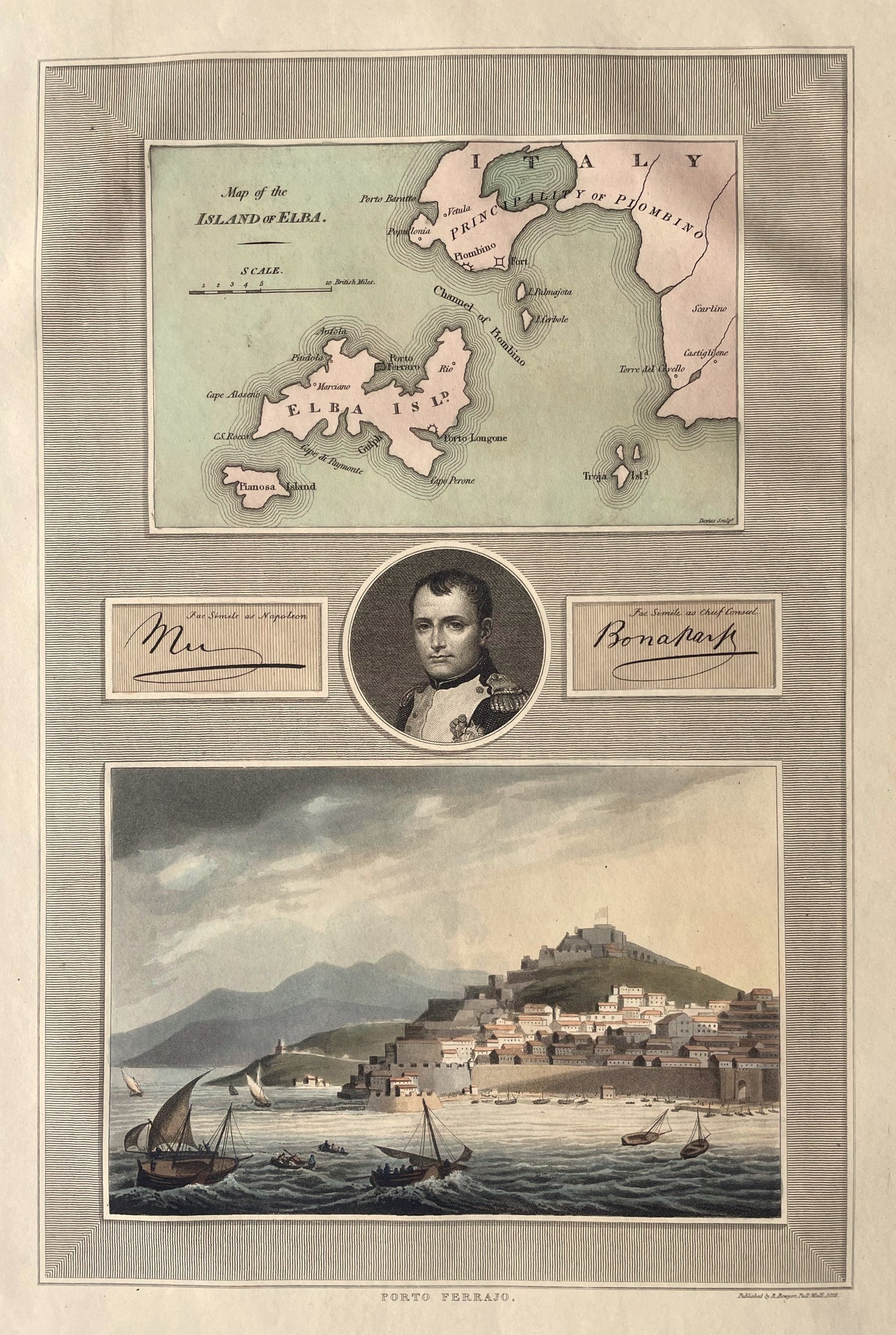 Italië Elba Portrait Napoleon Portoferraio Italy - R Bowyer - 1816