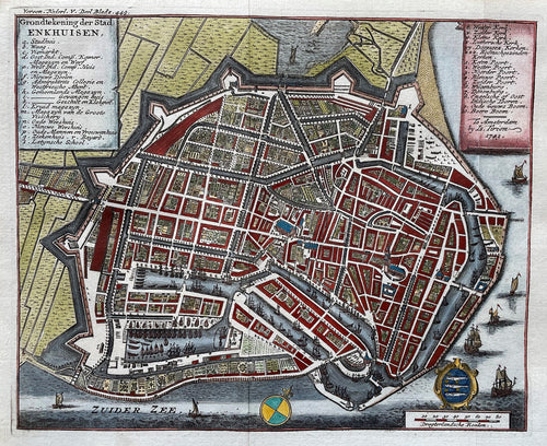 Enkhuizen Stadsplattegrond - I Tirion - 1743