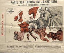 Afbeelding in Gallery-weergave laden, Europa Europe Satirical Map of Europe in 1870 - Paul Hadol / Charles Fuchs - 1914