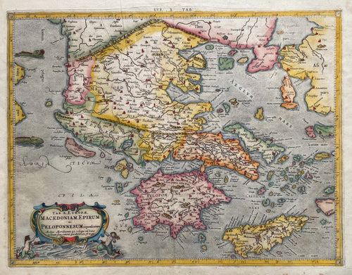 Griekenland Balkans Greece Ptolemy map - C Ptolemaeüs / F Halma ed 1695 / G Mercator - 1578