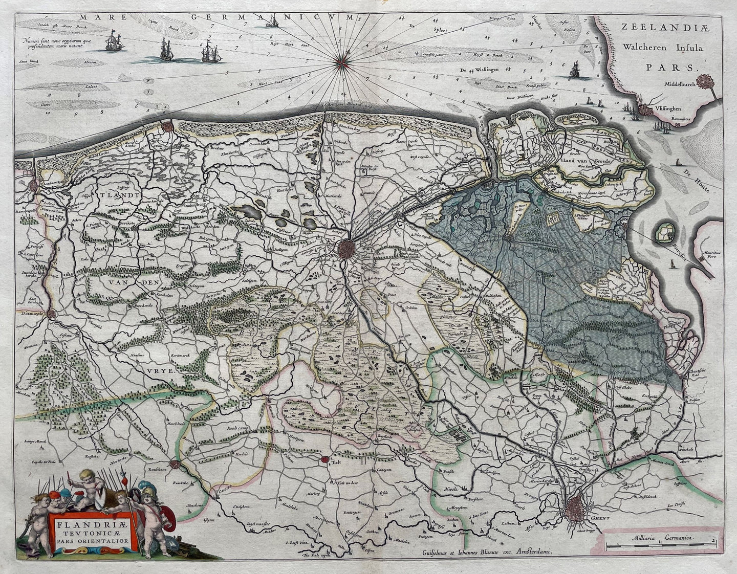 Zeeuws-Vlaanderen West Zeeuws-Vlaanderen België Brugse Vrije - Joan Blaeu - circa 1645