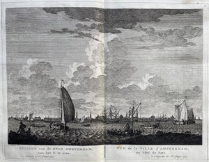 Amsterdam Aanzicht met op de voorgrond het IJ - P Fouquet - 1783