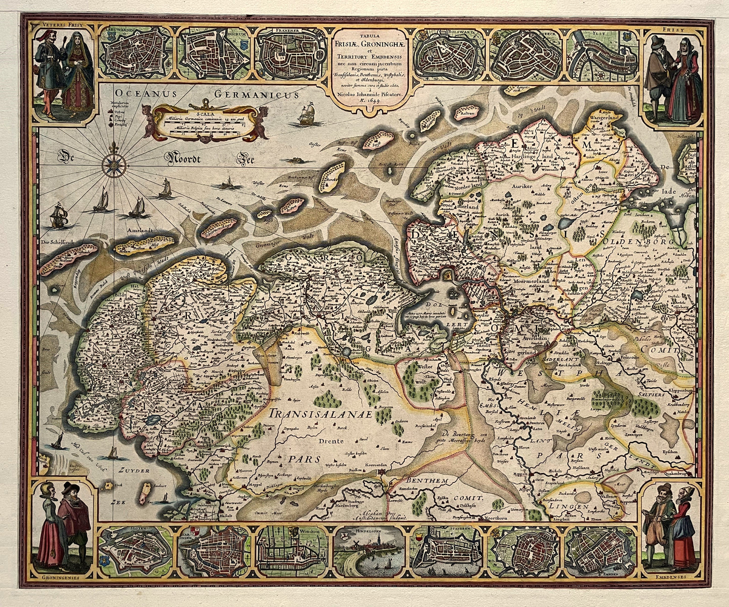 Friesland Groningen Drenthe Oost-Friesland - Claes Jansz. Visscher - 1649