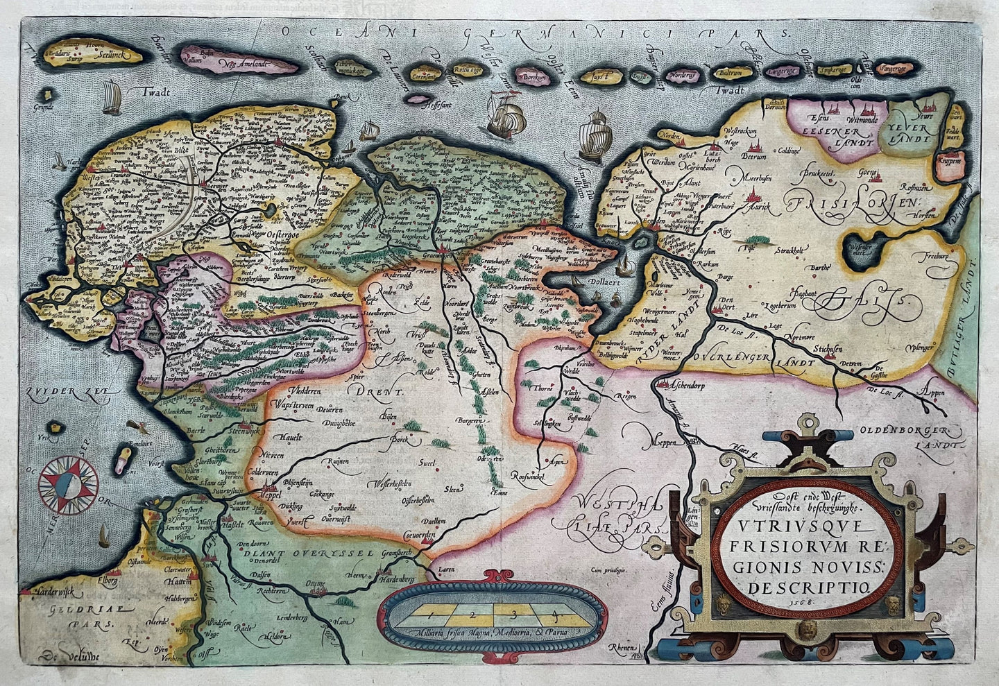 Friesland Groningen Drenthe Oost-Friesland - A Ortelius - 1601