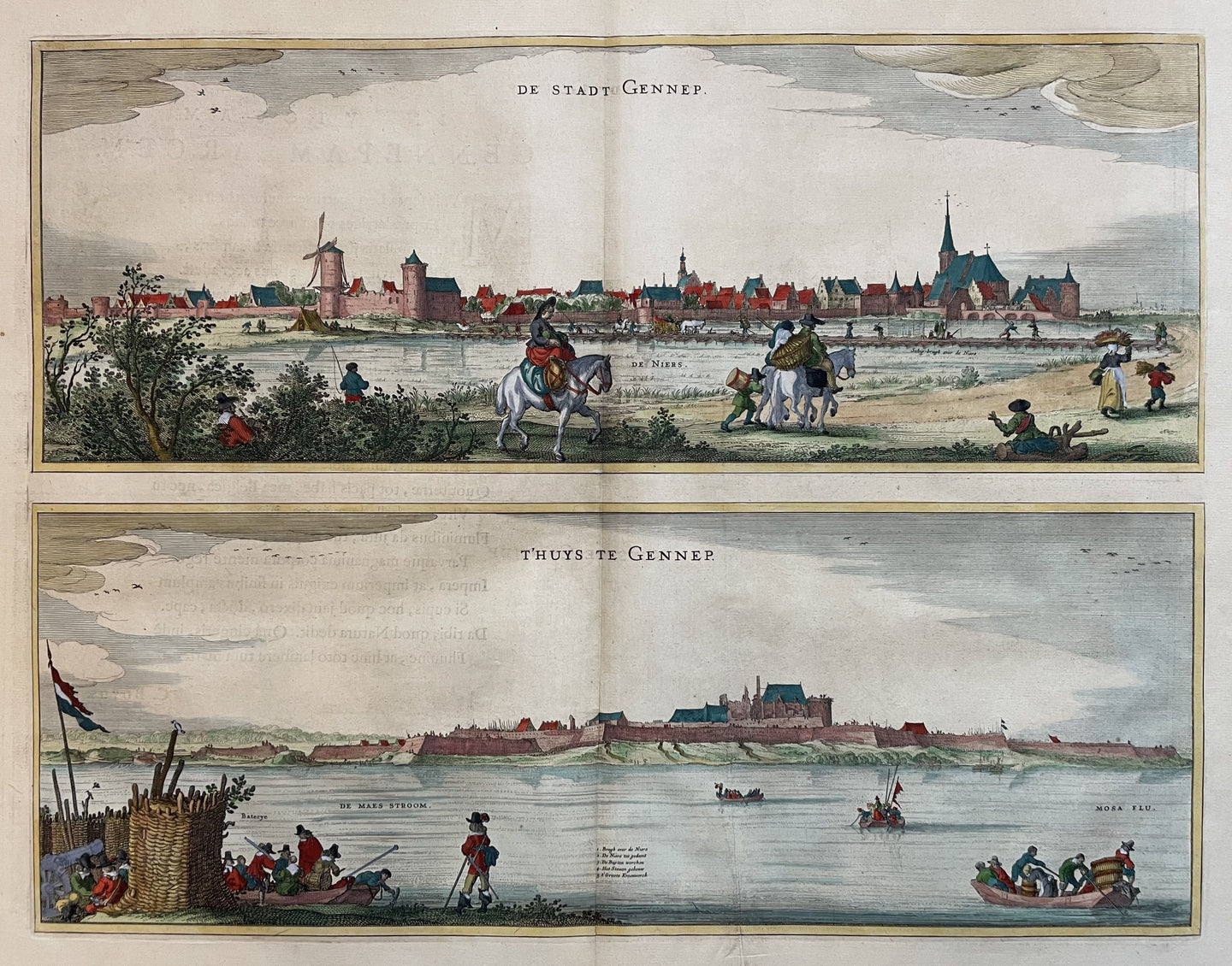 Gennep twee aanzichten - J Blaeu - 1649