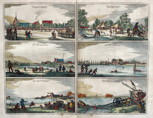 Gennep Zes gezichten van Gennep en van plaatsen uit de omgeving - J Blaeu - 1649
