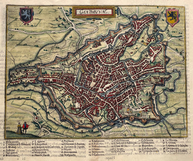België Gent Stadsplattegrond Belgium Ghent - C Plantijn / L Guicciardini - 1581