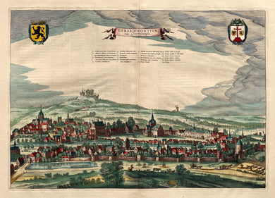 België Geraardsbergen Vogelvluchtperspectief - J Blaeu - 1649