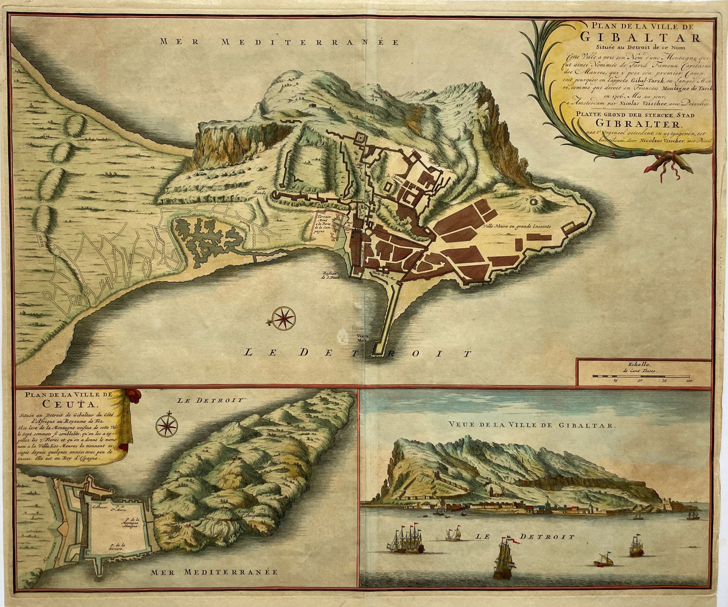 Spanje Gibraltar Spain Strait of Gibraltar - N Visscher - 1706