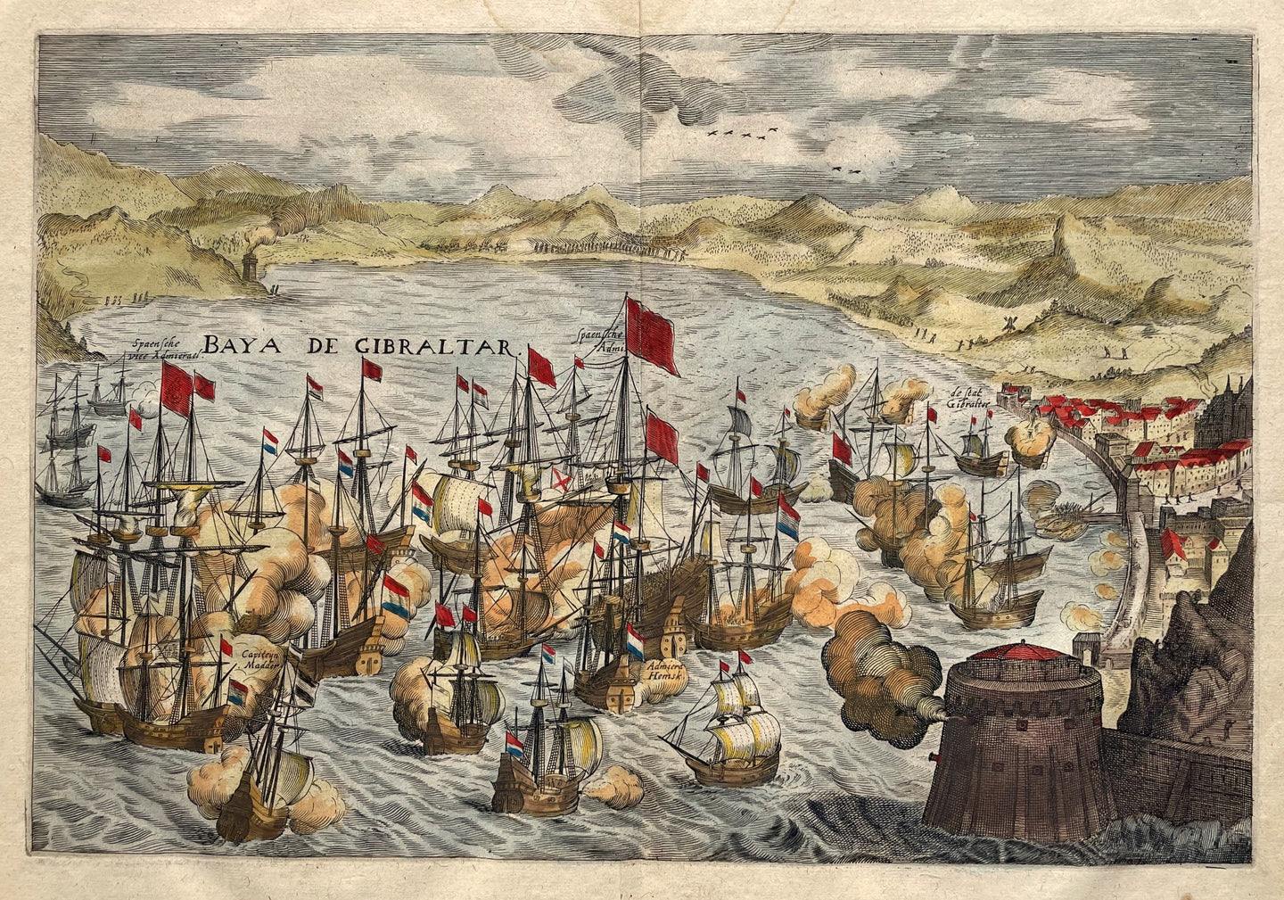 Spanje Gibraltar Battle 1607 Spain - JJ Orlers & H van Haestens - 1610