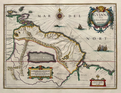 Zuid-Amerika Guyana's - WJ Blaeu - 1635