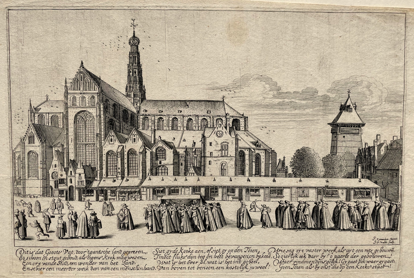 Haarlem Grote of St-Bavokerk - Jan van de Velde II - 1628