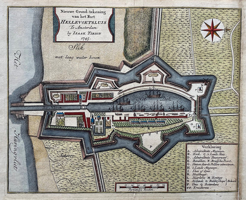 Hellevoetsluis Stadsplattegrond - I Tirion - 1745