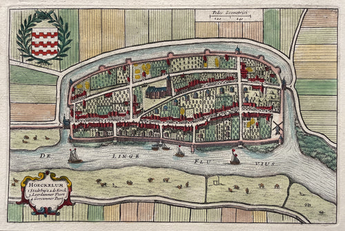 Heukelum Stadsplattegrond in vogelvluchtperspectief - Joan Blaeu - 1649