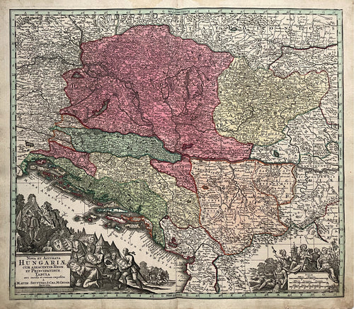 Hongarije Balkan Hungary Balkans - M Seutter - circa 1730